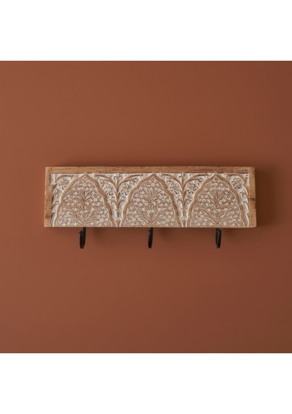 Nala Dekoratif Askı Naturel-Beyaz (38X5X18 cm )