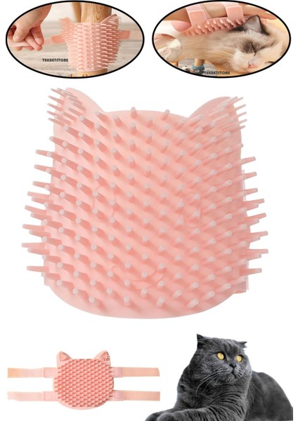 Kedi Tarağı Yumuşak Silikon Sabitlenebilir Kedi Nanesi Kokulu Masaj / Temizlik Banyo Fırçası Oyuncak