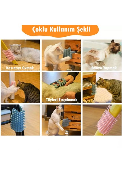 Kedi Tarağı Yumuşak Silikon Sabitlenebilir Kedi Nanesi Kokulu Masaj / Temizlik Banyo Fırçası Oyuncak fırsatları