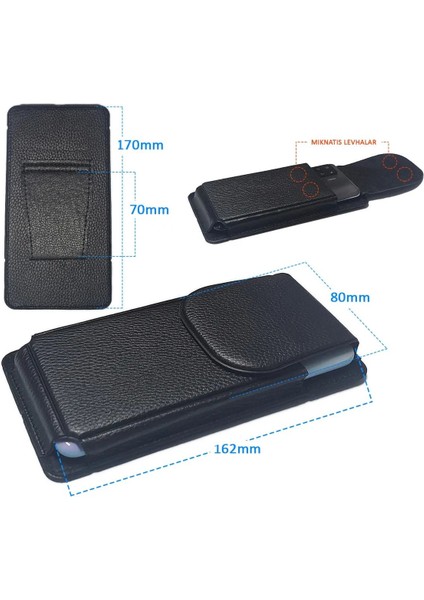 Kemere Takılan Telefon Kılıfı Dik Bel Kemer Kılıfları Kapaklı Mıknatıslı 16.2 x 8 cm fırsatları