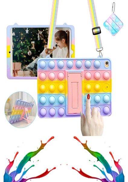 Ipad Mini 6 8.3" Inç Uyumlu Çocuk Kılıfı Askılı Silikon