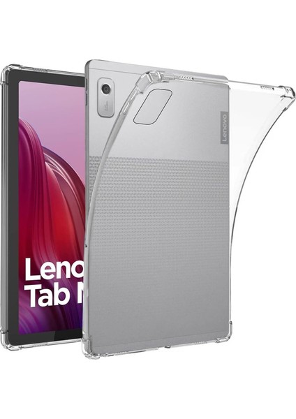 Lenovo Tab M9 (ZAC30155TR) 2023 Uyumlu Silikon Kılıf Şeffaf Darbelere Karşı Köşe Korumalı