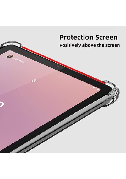 Lenovo Tab M9 (ZAC30155TR) 2023 Uyumlu Silikon Kılıf Şeffaf Darbelere Karşı Köşe Korumalı
