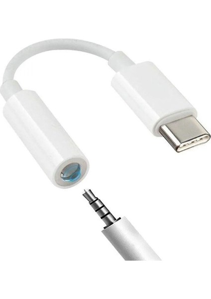Iphone 15 Pro 16 Plus 16 Pro Max Uyumlu Type-C Kulaklık Çevirici Dönüştürücü Bluetooth Gerektirmez