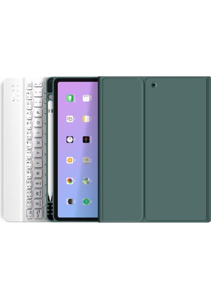 Apple Ipad Pro 4. Nesil M2 2022 11 Inç Uyumlu Bluetooth Klavyeli Kılıf Kalem Bölmeli (Türkçe Klavye)