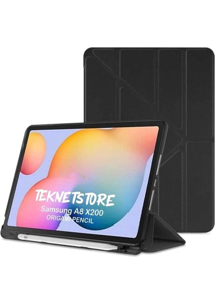 Samsung Galaxy Tab S6 Lite P610 Uyumlu Kalem Bölmeli Pu Deri Arkası Yumuşak Koruyucu Silikon Kılıf