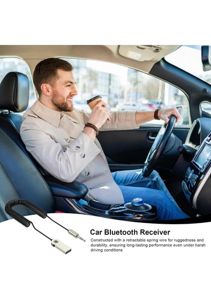 Bluetooth 5.0 Receiver USB Aux Wireless Araç Kiti Telefon Konuşma Müzik Dinleme