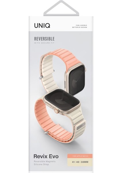 Apple Watch Revix Evo Serisi 3/4/5/6/7/8/9/se 38MM / 40MM / 41MM Çelik-Silikon Mıknatıslı Kordon