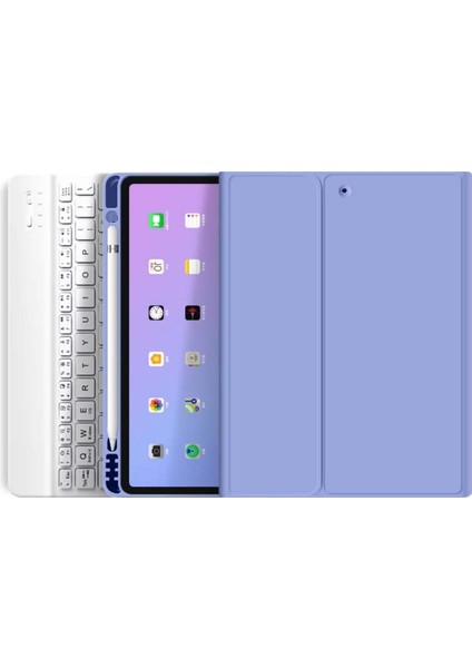 iPad Air 5. Nesil 10.9 Inç M1 2022 Tablet Uyumlu Bluetooth Klavyeli Kılıf (Türkçe Klavye)