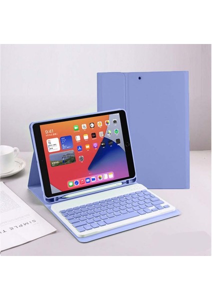 iPad Air 5. Nesil 10.9 Inç M1 2022 Tablet Uyumlu Bluetooth Klavyeli Kılıf (Türkçe Klavye)