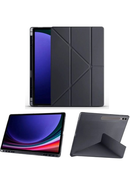 Samsung Galaxy Tab S9 Ultra Kılıf / Tab S8 Ultra Kalem Bölmeli Standlı Uyku Modlu Akıllı Kılıf Kapak