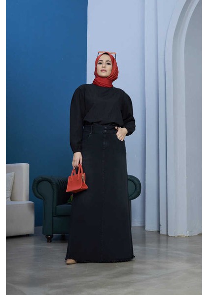 2252-DENIM Etek Siyah modelleri
