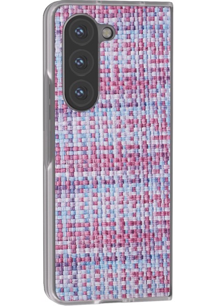 Samsung Galaxy Z Fold6 5g Ekose Dokulu Deri Telefon Kılıfı (Yurt Dışından)