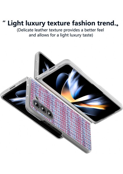 Samsung Galaxy Z Fold6 5g Ekose Dokulu Deri Telefon Kılıfı (Yurt Dışından)