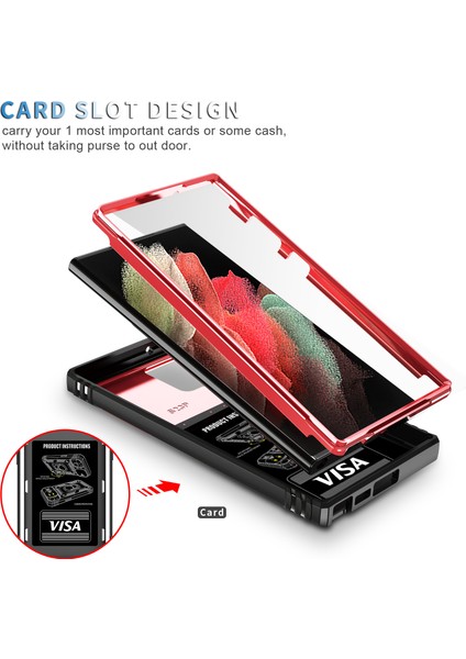 Samsung Galaxy S24 Ultra Halka Tutucu Çubuğu ile Telefon Kılıfı (Yurt Dışından)