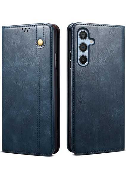 Samsung Galaxy M34 5g / F34 5g Stand Cüzdan Kılıfı Mumsu Çılgın At Dokusu Pu Deri Telefon Kabuğu Kapağı (Yurt Dışından)