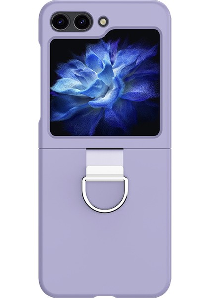 Samsung Galaxy Z Flip6 5g Sert Pc Metal Halka Tutucu Kaymaz Cilt-Dokunmatik Telefon Kapağı (Yurt Dışından)