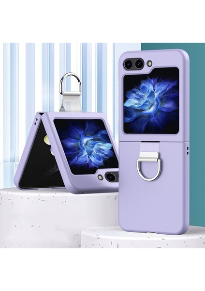 Samsung Galaxy Z Flip6 5g Sert Pc Metal Halka Tutucu Kaymaz Cilt-Dokunmatik Telefon Kapağı (Yurt Dışından)