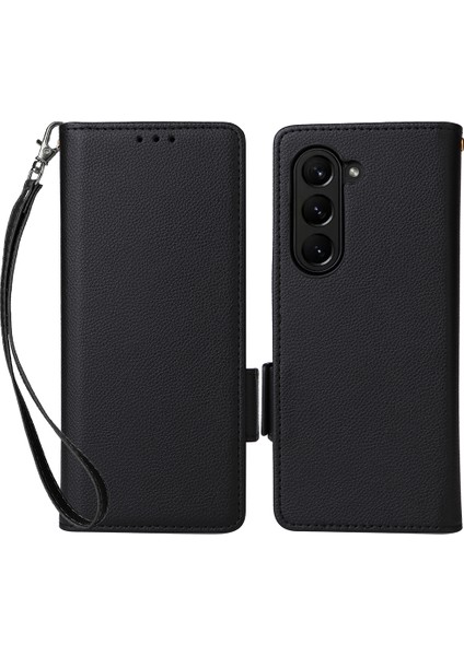 Samsung Galaxy Z Fold6 5g Darbeye Dayanıklı Litchi Doku Deri Telefon Kılıfı (Yurt Dışından)