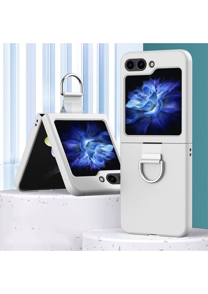 Samsung Galaxy Z Flip6 5g Sert Pc Metal Halka Tutucu Kaymaz Cilt-Dokunmatik Telefon Kapağı (Yurt Dışından)