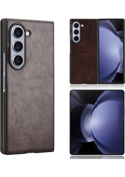 Samsung Galaxy Z Fold6 5g Litchi Doku Pu Deri + Pc Telefon Kapağı (Yurt Dışından)