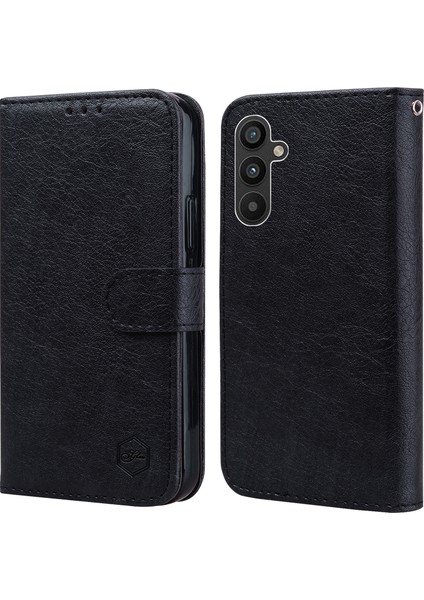 Samsung Galaxy A14 Düz Renkli Pu Deri Stand Cüzdan Cep Telefonu Flip Kapak (Yurt Dışından)