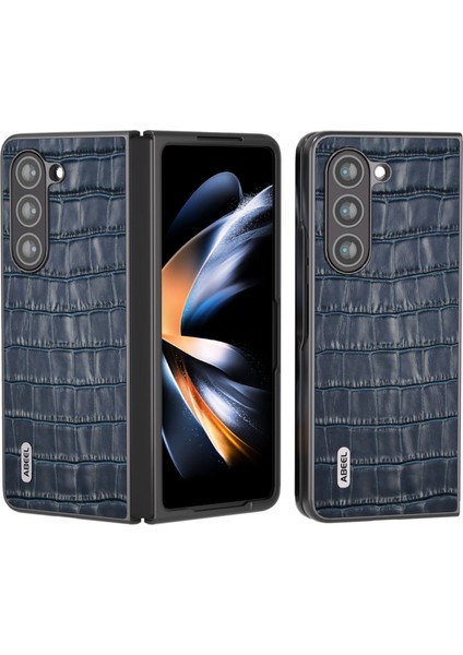 Samsung Galaxy Z Fold6 5g Timsah Dokulu Hakiki Inek Derisi+Pc Telefon Kapağı (Yurt Dışından)