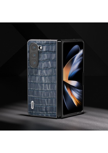 Samsung Galaxy Z Fold6 5g Timsah Dokulu Hakiki Inek Derisi+Pc Telefon Kapağı (Yurt Dışından)
