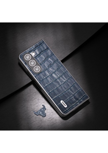 Samsung Galaxy Z Fold6 5g Timsah Dokulu Hakiki Inek Derisi+Pc Telefon Kapağı (Yurt Dışından)