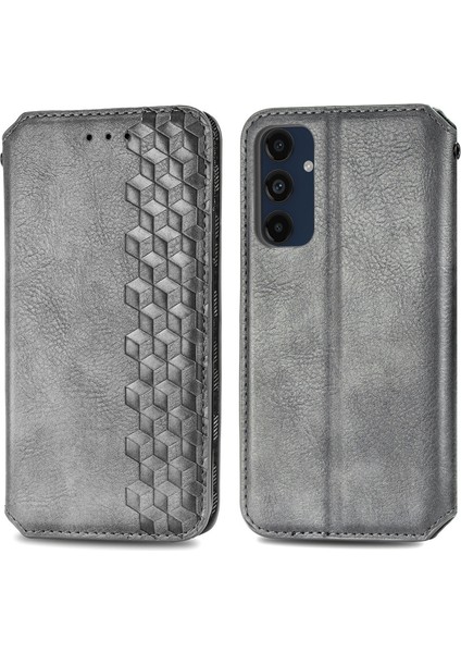 Samsung Galaxy M55 5g / C55 5g / F55 5g Deri Eşkenar Dörtgen Folyo Flip Telefon Kapağı (Yurt Dışından)