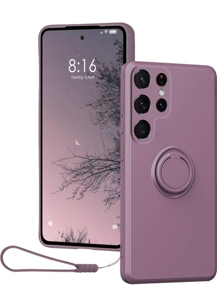 Samsung Galaxy S24 Ultra Halka Tutucu Kickstand Telefon Kılıfı Kayışlı (Yurt Dışından)