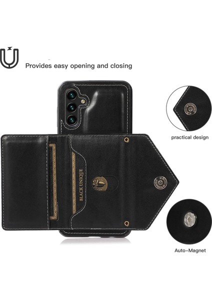 Samsung Galaxy A05S 4g Kart Tutucu Kickstand Pu Deri+Tpu Kapak (Yurt Dışından)