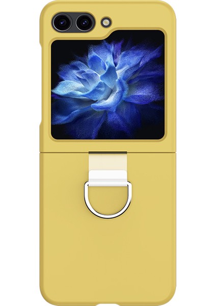 Samsung Galaxy Z Flip6 5g Sert Pc Metal Halka Tutucu Kaymaz Cilt-Dokunmatik Telefon Kapağı (Yurt Dışından)