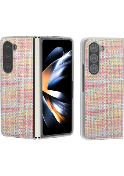 Samsung Galaxy Z Fold6 5g Ekose Dokulu Deri Telefon Kılıfı (Yurt Dışından)