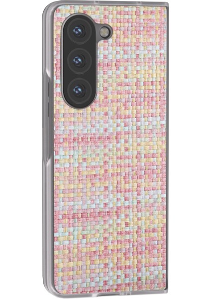 Samsung Galaxy Z Fold6 5g Ekose Dokulu Deri Telefon Kılıfı (Yurt Dışından)