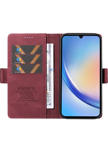 Samsung Galaxy A34 5g Cilt Dokunuşu Telefon Kasası Kapağı Standı Kabuklu Pu Deri Cüzdan (Yurt Dışından) fiyatları