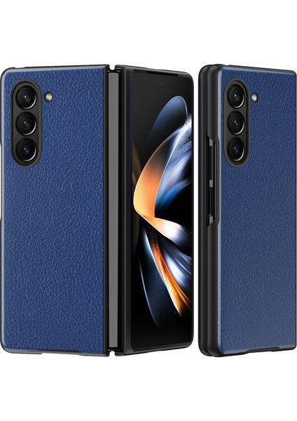 Samsung Galaxy Z Fold6 5g Litchi Doku Pu Deri Kaplamalı Pc Telefon Kapağı (Yurt Dışından)