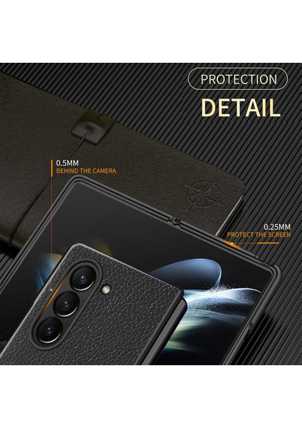 Samsung Galaxy Z Fold6 5g Litchi Doku Pu Deri Kaplamalı Pc Telefon Kapağı (Yurt Dışından) fırsatları