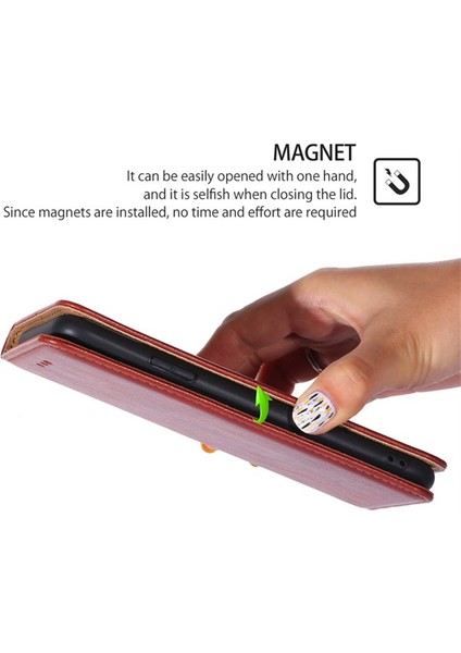 Samsung Galaxy S24 Plus Kart Yuvaları Pu Deri Manyetik Telefon Kapağı (Yurt Dışından)