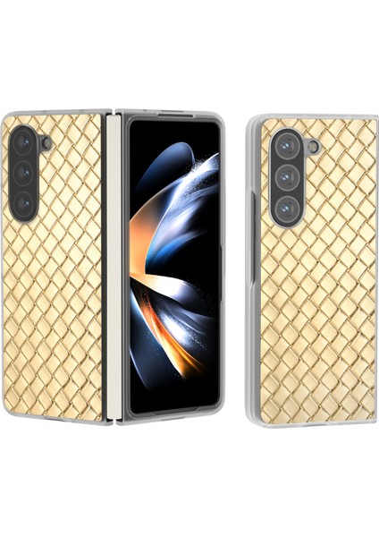 Samsung Galaxy Z Fold6 5g Dokuma Doku Pu Deri Telefon Kapağı (Yurt Dışından)