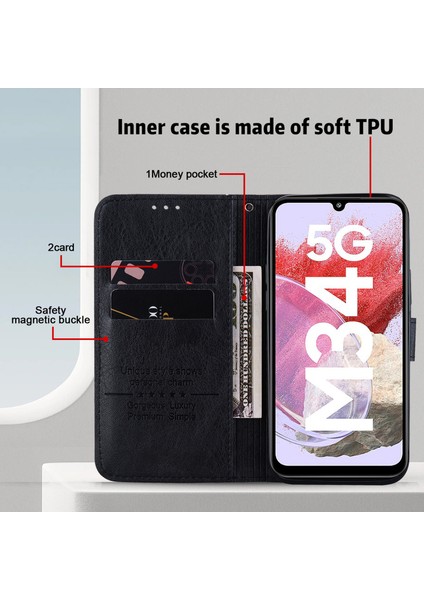Samsung Galaxy A34 5g Tam Koruma Düz Renkli Pu Deri Cüzdan Kılıf Cep Telefonu Stand Kapağı (Yurt Dışından) indirimleri