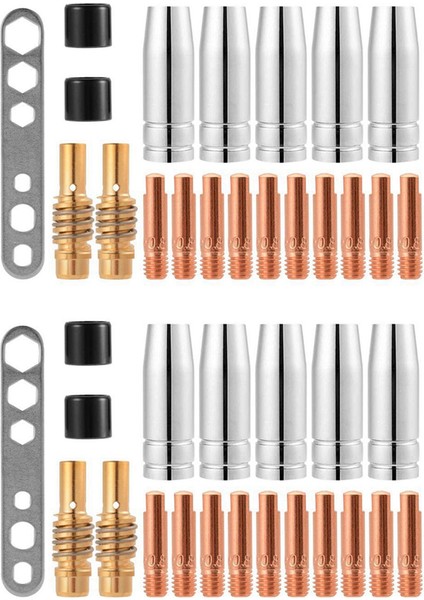 Многоцелевые Наборы,2x Mıg / Mag Aşınma Parçaları Seti MB15 Için Uygun Tel Çapı 0,8 mm Parçalar Gaz Nozulu Nozulu Çubuk Akım Nozulu M6 0,8 mm (Yurt Dışından)