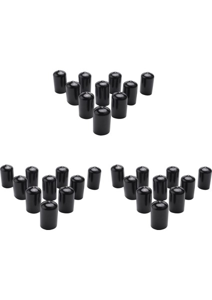 Многоцелевые Наборы,30 Adet Kauçuk Uç Kapakları 16MM Id Pvc Yuvarlak Boru Cıvata Kapatma Başlığı Vida Konu Koruyucuları Siyah (Yurt Dışından)
