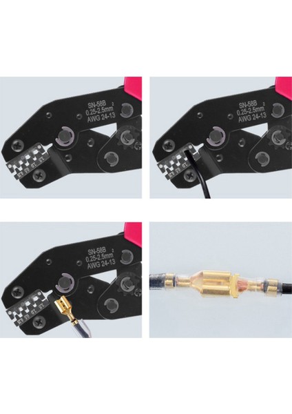 Многоцелевые Наборы,2x SN-58B Cırcır Sıkma Pensesi Crimper Aracı 0.25-2.5mm² AWG24-13 Terminal Teli Elektrik Pensesi Için (Yurt Dışından)