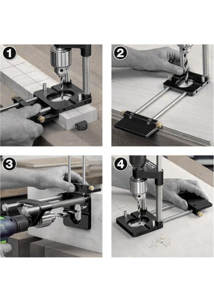 Многоцелевые Наборы,ağaç Işleme Matkap Kılavuzu, Ağaç Işleme Matkap Kılavuzu Plastik Ayarlanabilir Delme Şablonu Dıy Için Delik Delme Bulucu (Siyah) (Yurt Dışından)