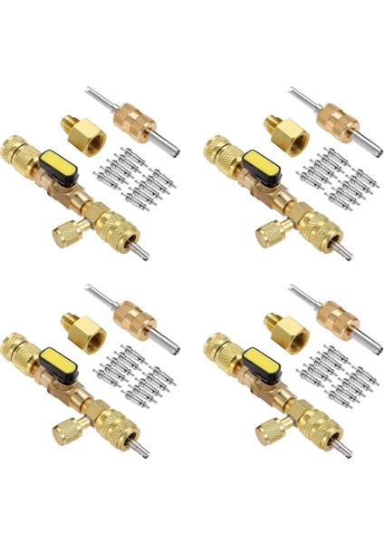 Многоцелевые Наборы,4x R410A R22 Vana Çekirdek Sökücü Takma Aracı Çift Boyutlu Sae 1/4 ve 5/16 Bağlantı Noktası Için R404A R407C R134A R12 R32 (Yurt Dışından)
