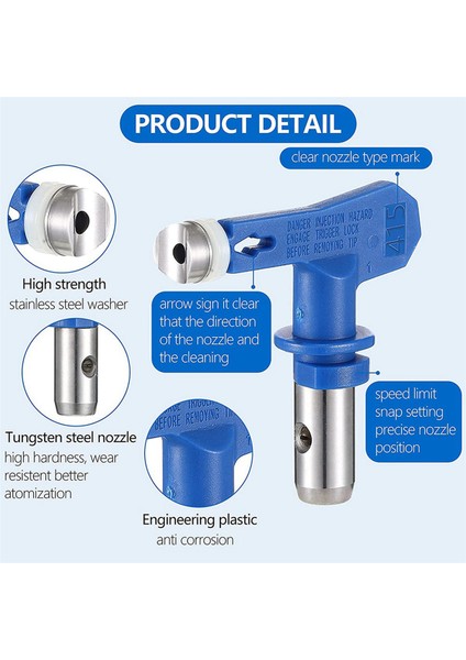 Многоцелевые Наборы,6 Adet 415/515 Sprey Ipuçları Havasız Boya Püskürtme Püskürtücü Ucu Koruma Memesi Koltuk Değiştirme Havasız Sprey Boya Ucu Memesi (Yurt Dışından)
