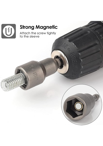 Многоцелевые Наборы,manyetik Soket Adaptörü 1/4 Inç Lokma Seti 6-15 mm Matkap Veya Akülü Tornavida Için Altıgen 10'lu Set (Yurt Dışından)
