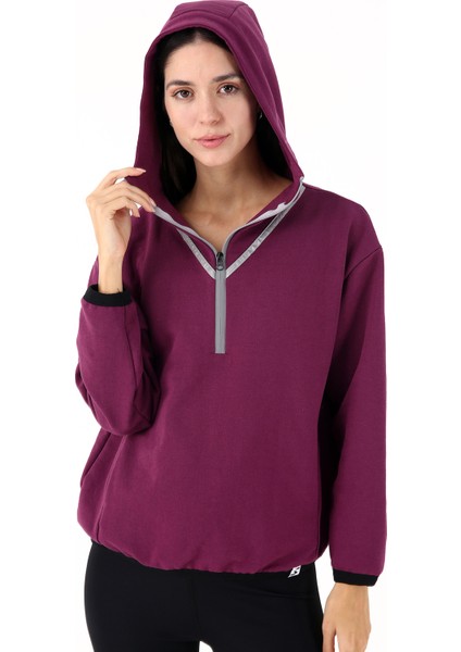 Tracer Kadın Spor Sweatshirt Mürdüm