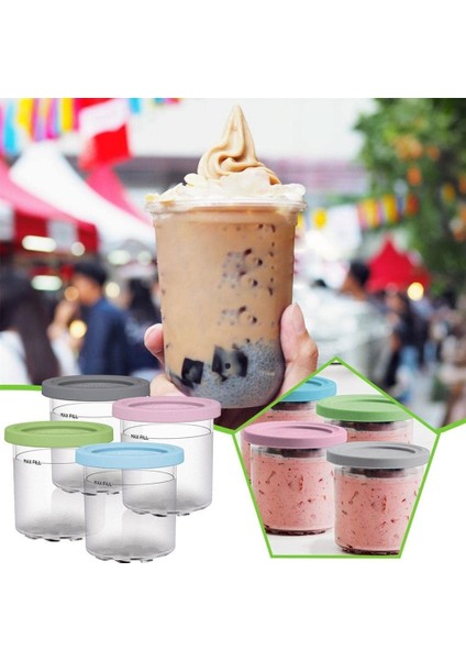 2 Adet Dondurma Pint Fincan Ninja Için NC299AM C300S Serisi Yeniden Kullanılabilir Dondurma Gelato A Saklayabilir (Yurt Dışından)